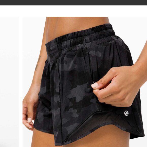Lululemon Athletica Black  camo. Athletic Shorts Lightweight Design - Picture 6 of 8
